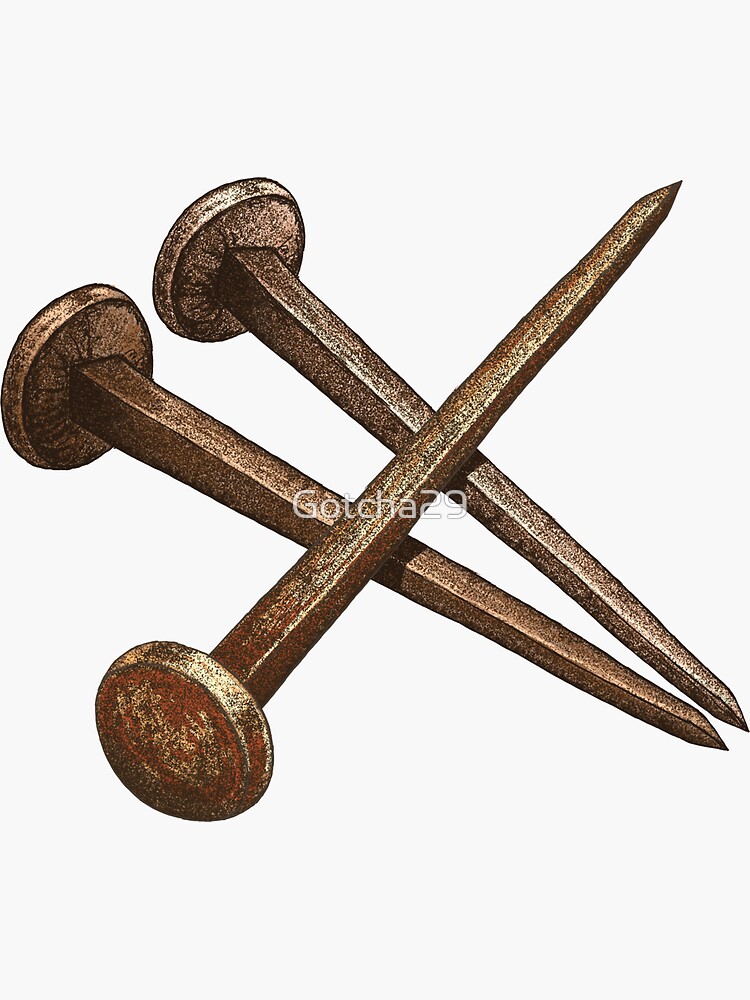 "Jesus 3 Nails" Sticker for Sale by Gotcha29 Redbubble