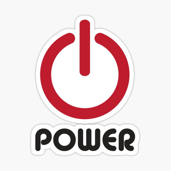 "Power Button" Sticker by e2productions Redbubble
