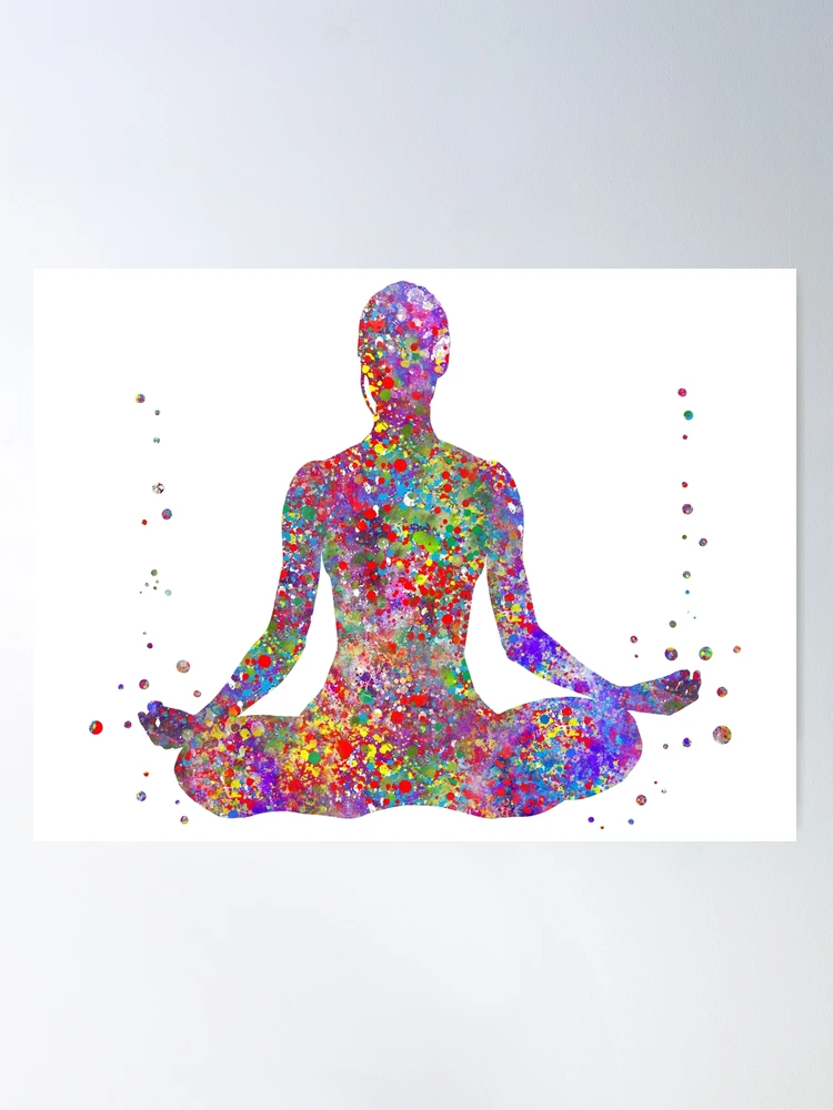 Art Watercolor Painting Of Sun And Yoga Pose Stock Photo - Download Image  Now - Cheerful, Human Body Part, Illustration - iStock