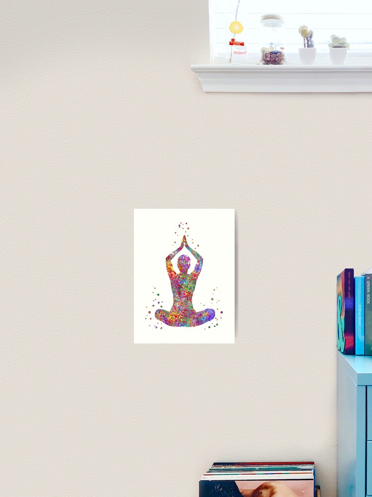 Aesthetic hand drawn yoga pose wall decor Vector Image