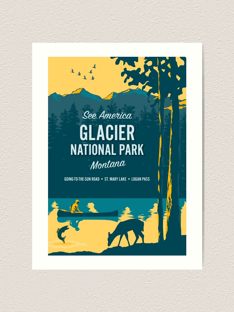 see america – glacier national park" art print by blue67sign redbubble see america – glacier