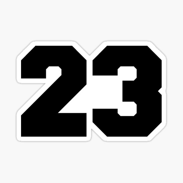 Number 23 White Black Stickers, Magnet