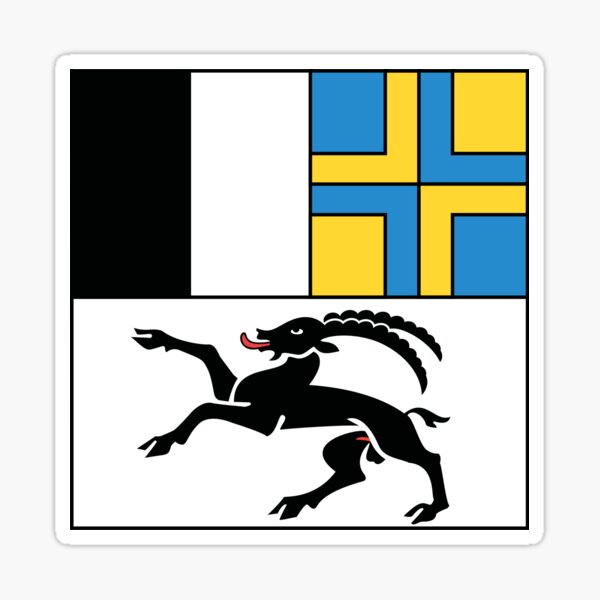 Flagge des Kantons Graubünden Sticker