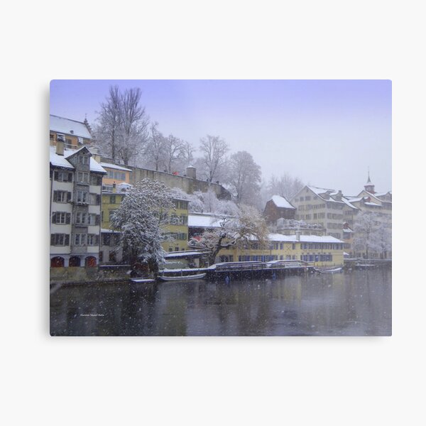 Snowy Zurich Metal Print