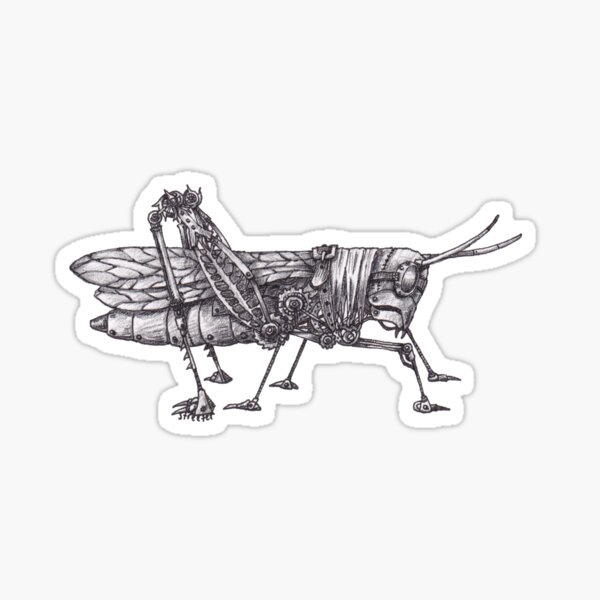 Steampunk Grasshopper Sticker