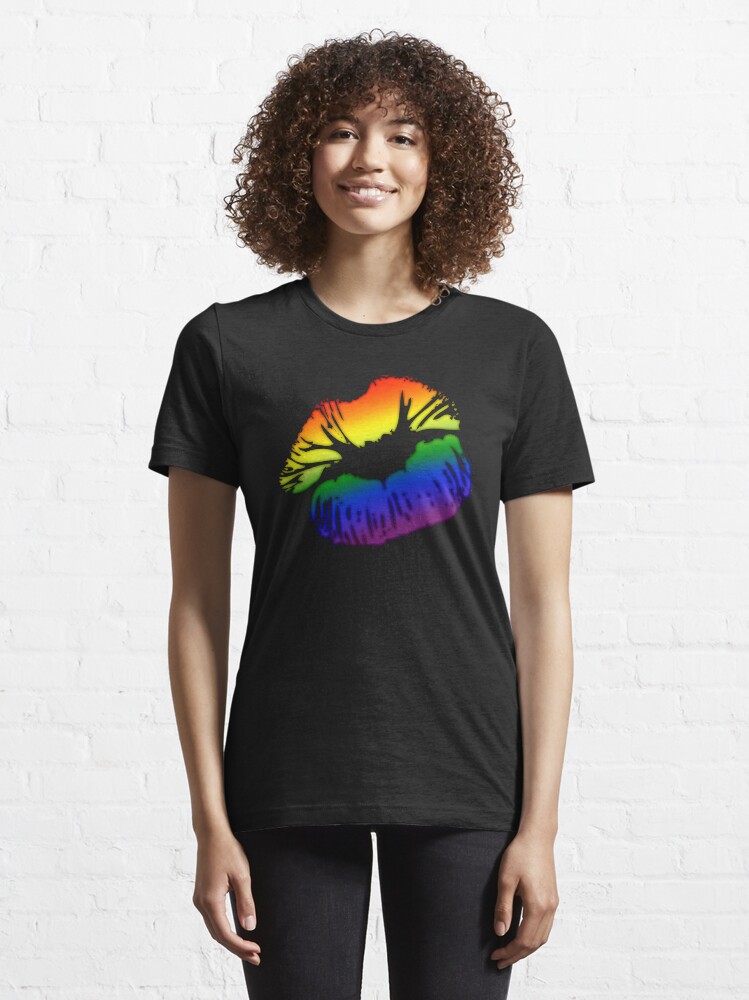 Alternate view of LGBTQ Big Kissing Lips Essential T-Shirt