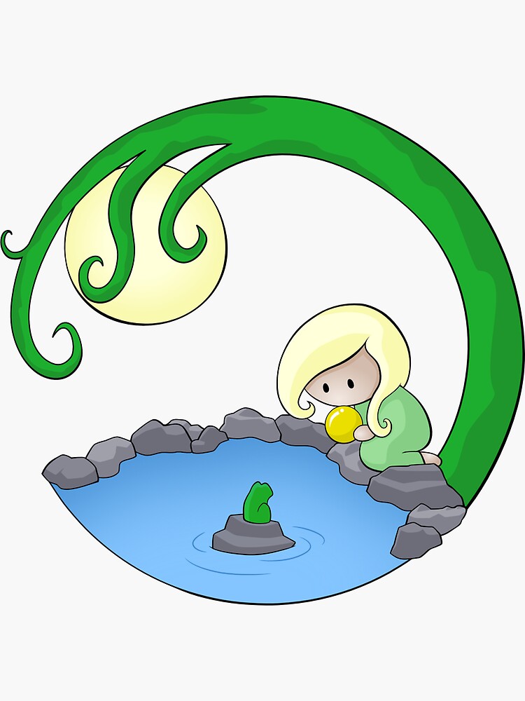 Thumbnail 3 of 3, Sticker, Girl At The Pond designed and sold by Josh Bush.