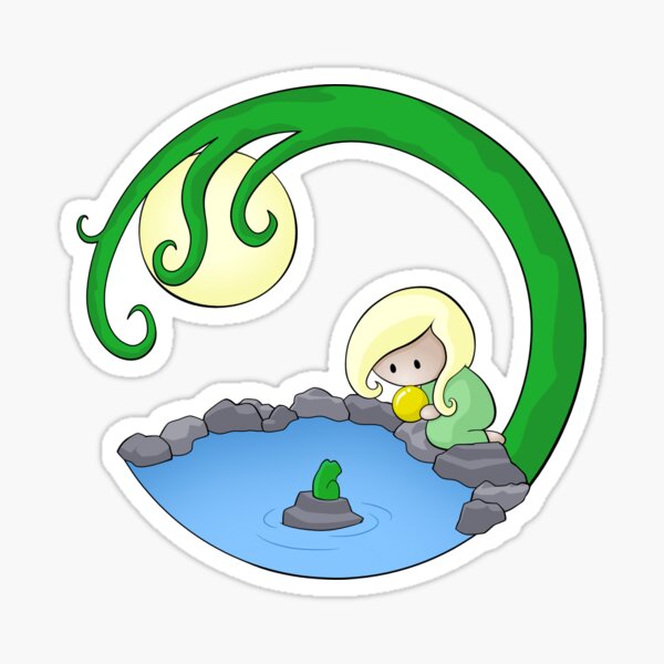 Girl At The Pond Sticker