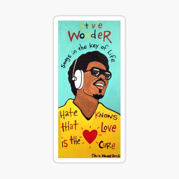 Stevie Wonder Pop Folk Art Sticker
