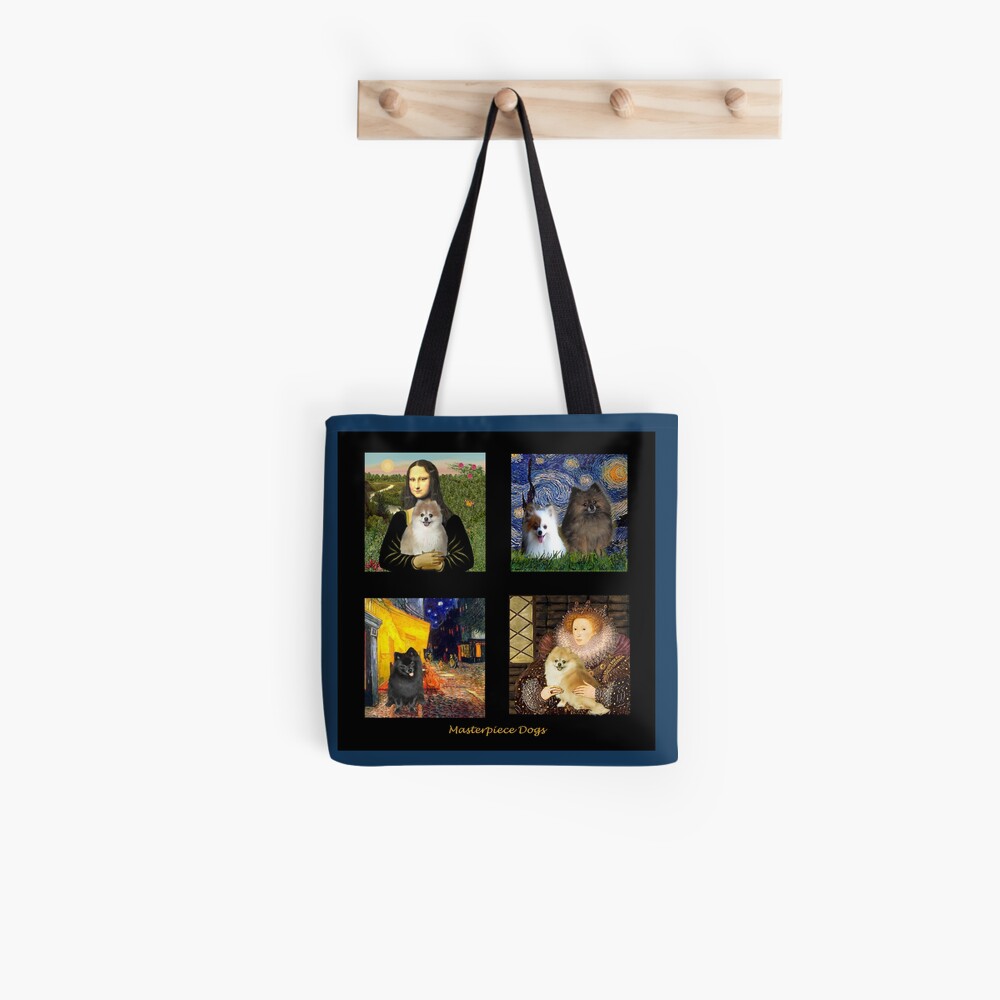 Composite: Pomeranians Inserted into Famous Art Tote Bag