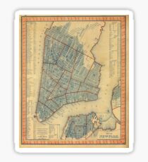 Pegatina Vintage Map of New York City (1846)