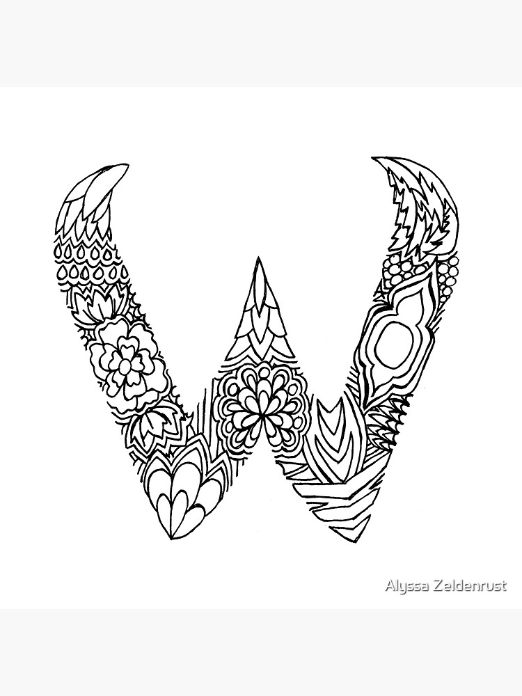 "Patterned Letter W" Sticker For Sale By CallMeZeldy | Redbubble