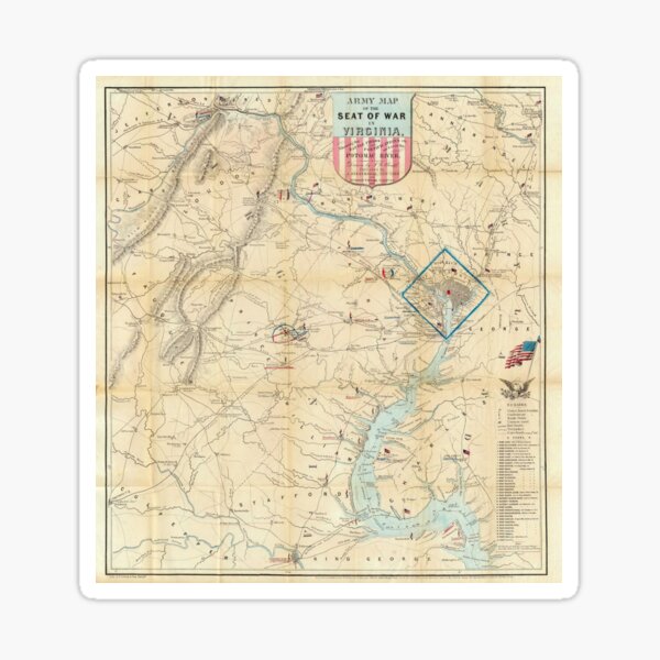Item preview, Vintage Northern Virginia Civil War Map (1862) designed and sold by BravuraMedia.
