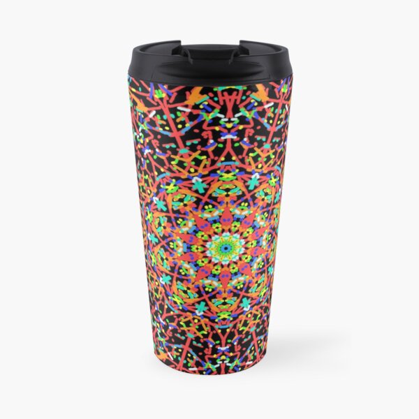 BrightNightLight Red Mandala 6 Travel Mug