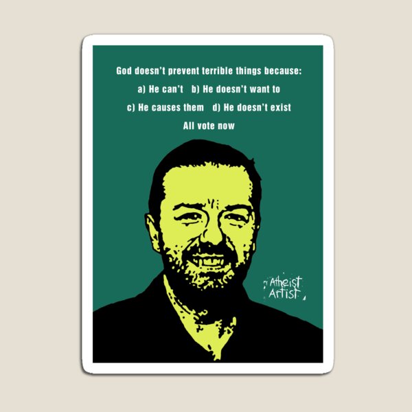 Item preview, Ricky Gervais Atheist designed and sold by DJVYEATES.