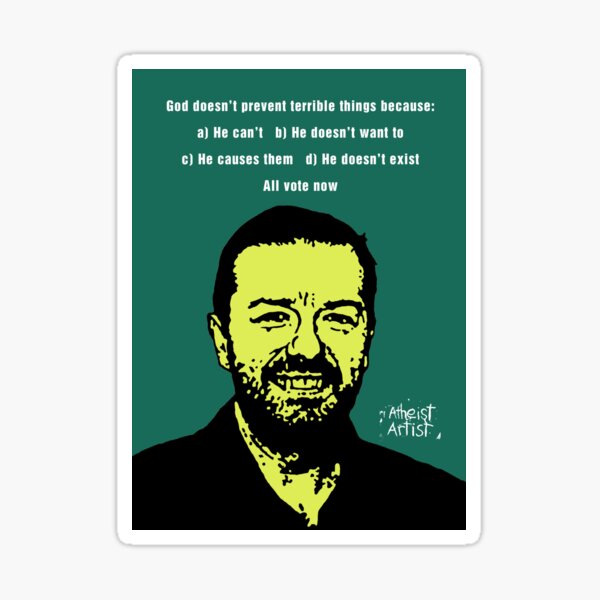 Item preview, Ricky Gervais Atheist designed and sold by DJVYEATES.