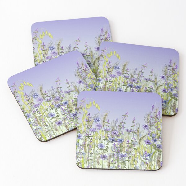 Artikelvorschau, Blaues Blumenfeld - Kornblumen, Katzenminze & Weizenohren entworfen und verkauft von Fiona Calder Designs.