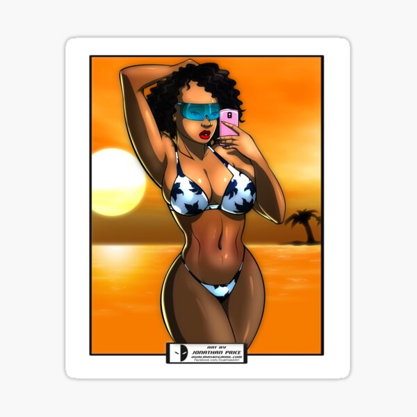 Sexy Summer Sunset Selfie Sticker