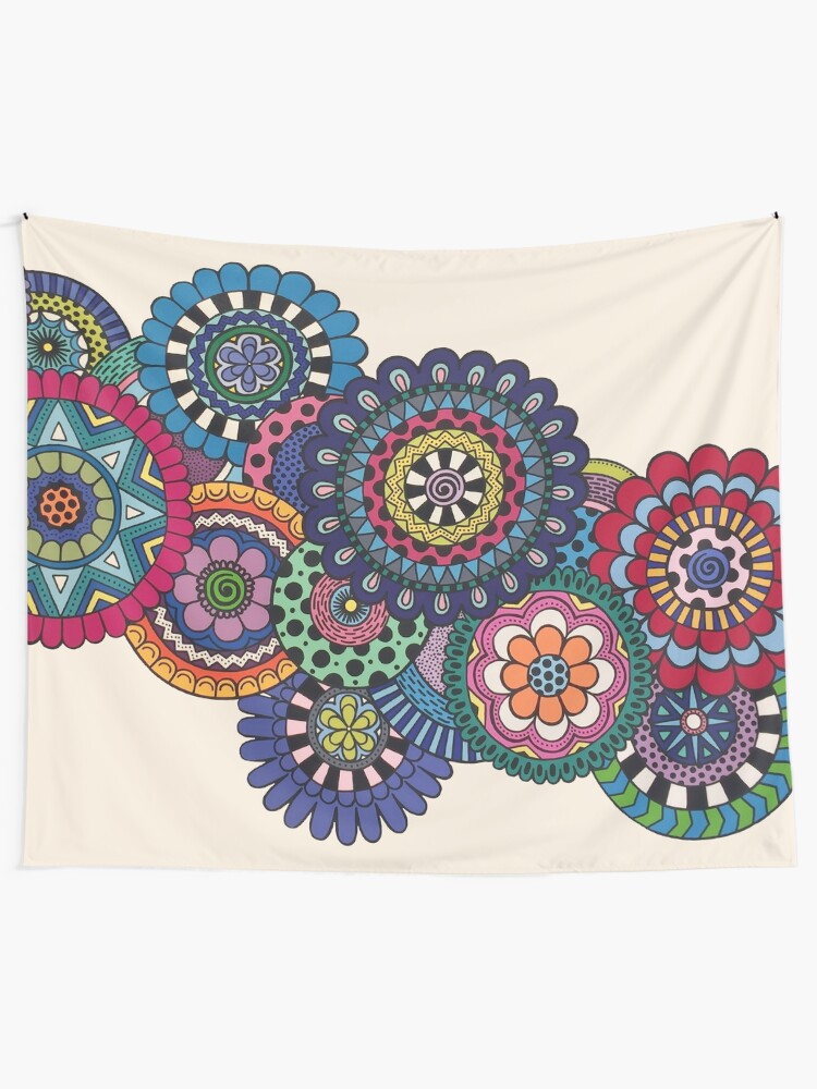 Alternate view of Mandalas On Ivory Tapestry
