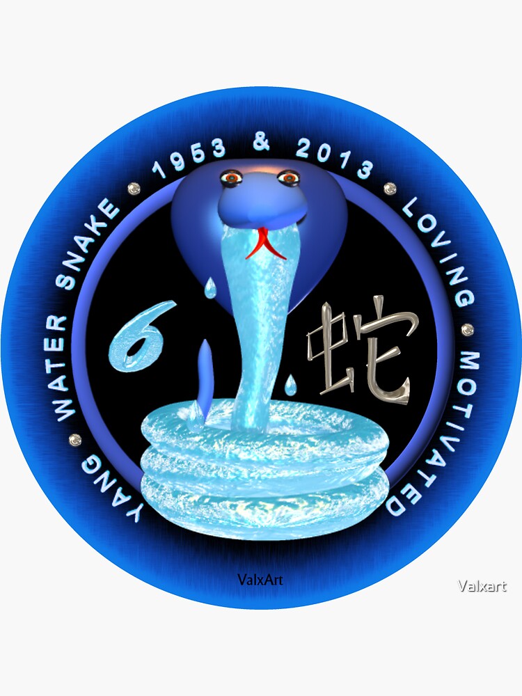 "Water Snake Chinese zodiac for 1953 & 2013 " Sticker by Valxart Redbubble