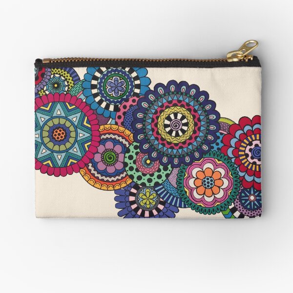 Mandalas On Ivory Zipper Pouch