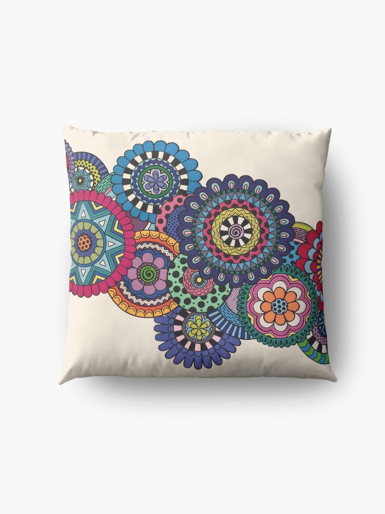 Alternate view of Mandalas On Ivory Floor Pillow