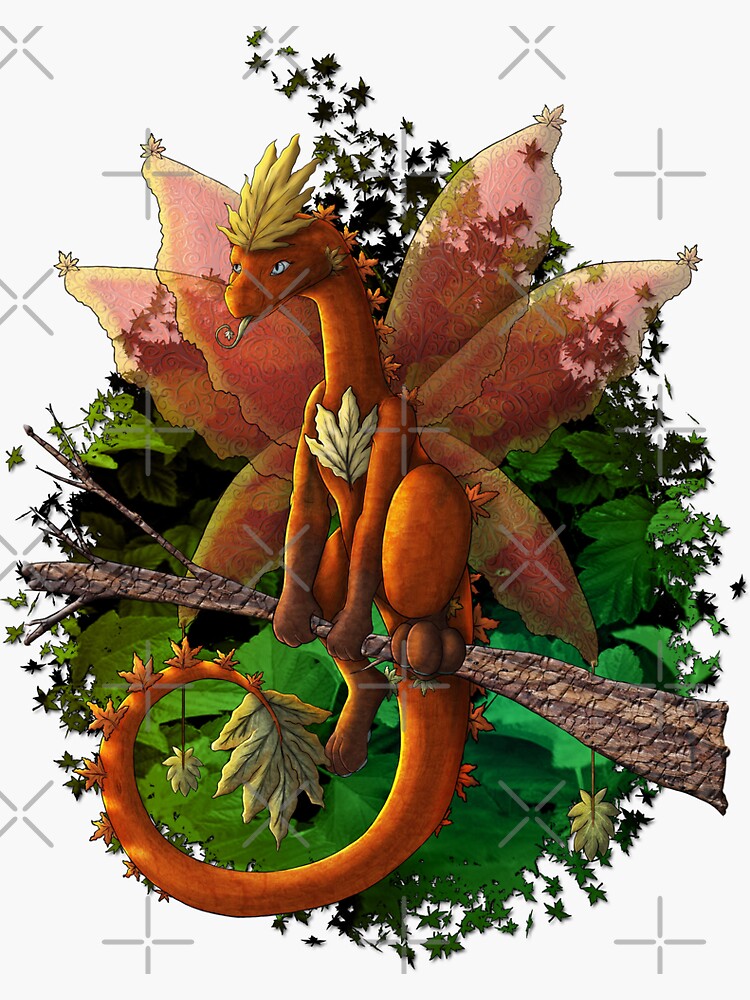 "[Tea Cup Dragons] Leaf Dragon" Sticker for Sale by MeaKitty Redbubble