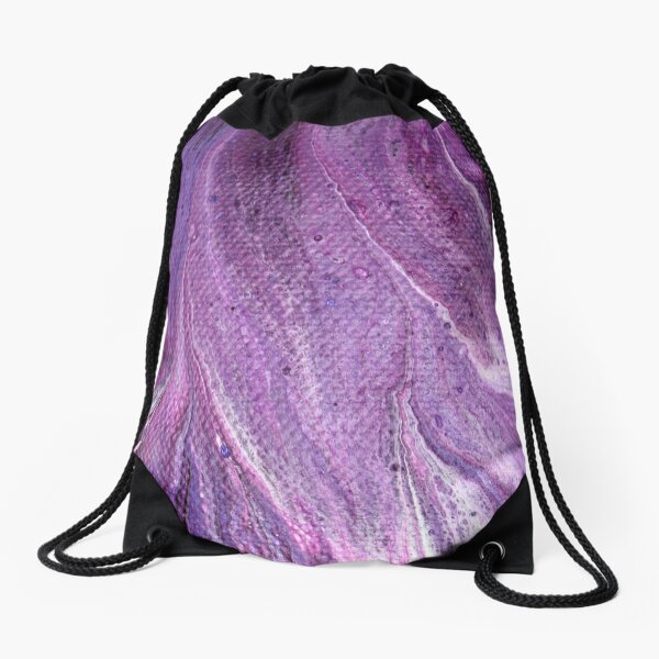 Purple Fluid Art 1 Drawstring Bag