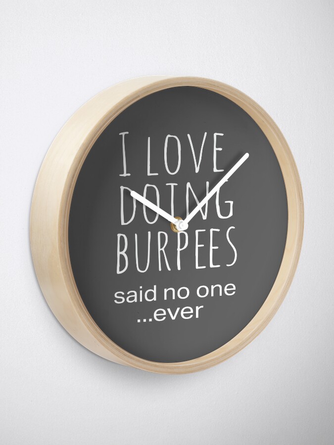 Alternate view of Top Funny Work Out Burpees Design Clock