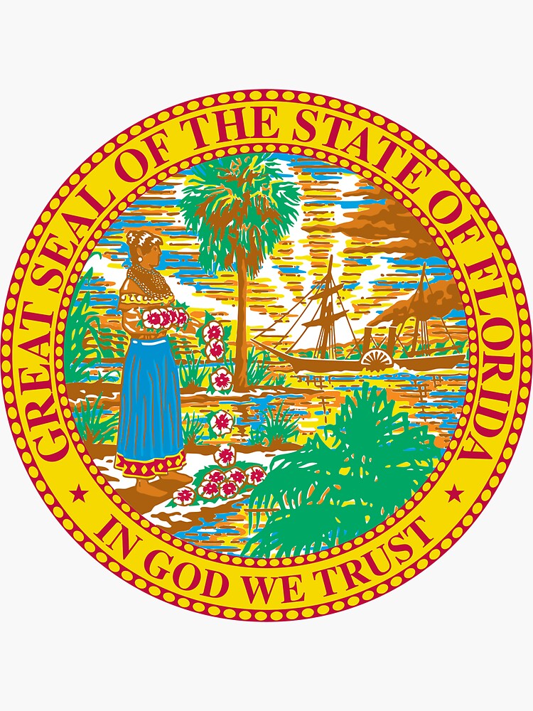 Florida Bricks State Seal Sticker By Freshthreadshop Redbubble 3724