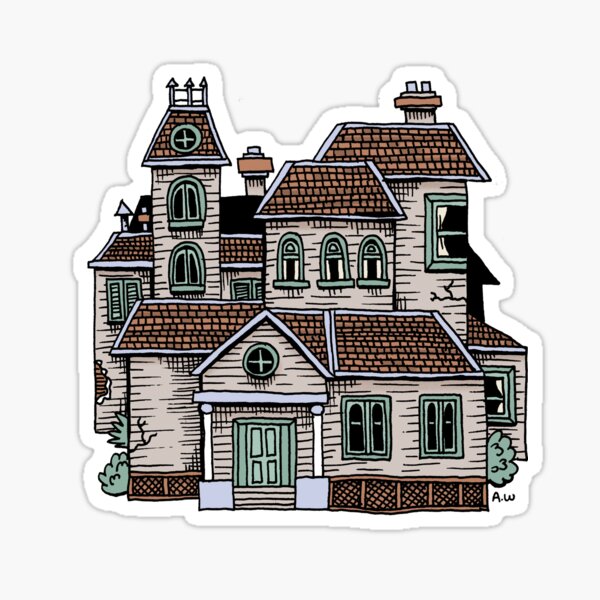 Haunted House (Full Colour) Sticker
