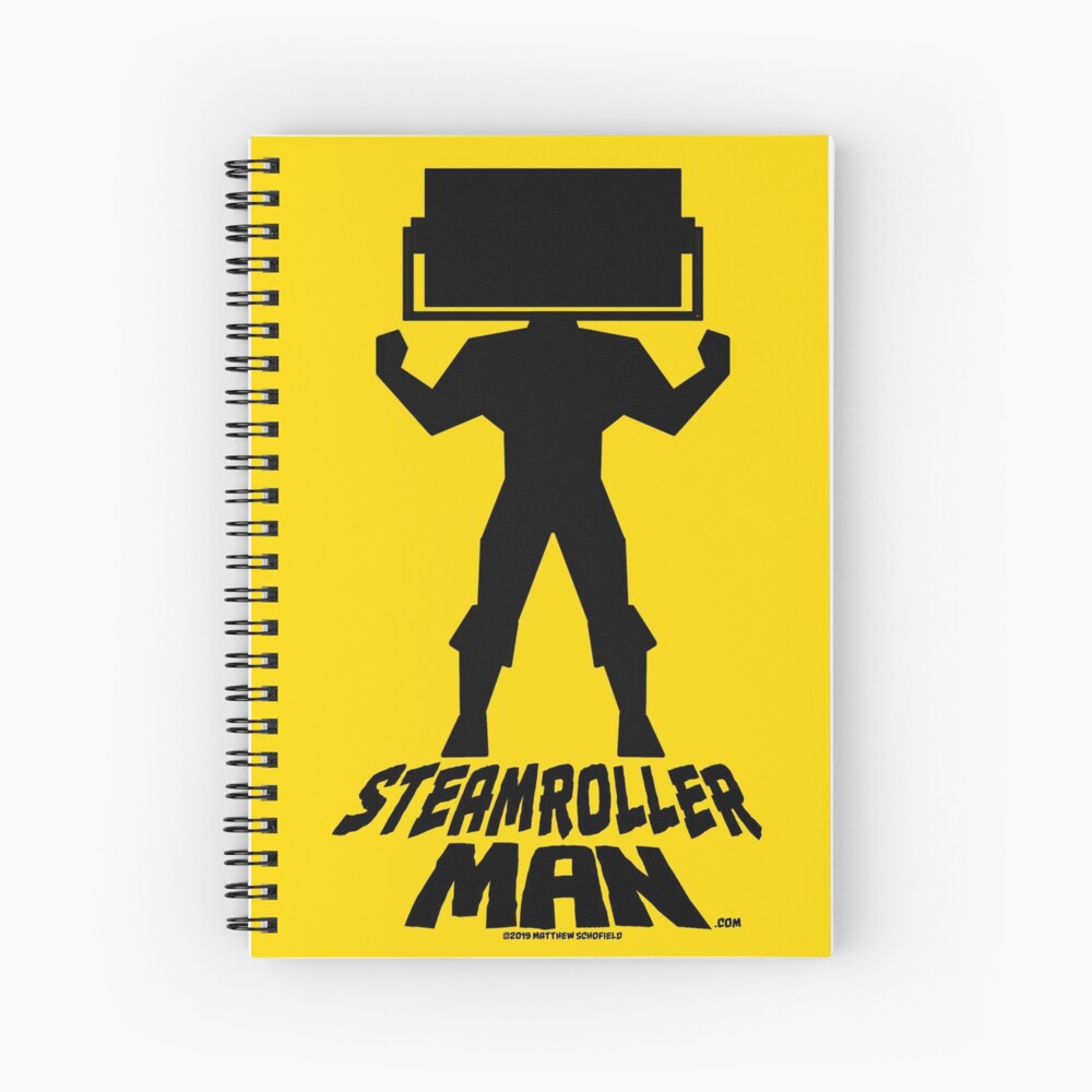 Steamroller Man Logo Spiral Notebook
