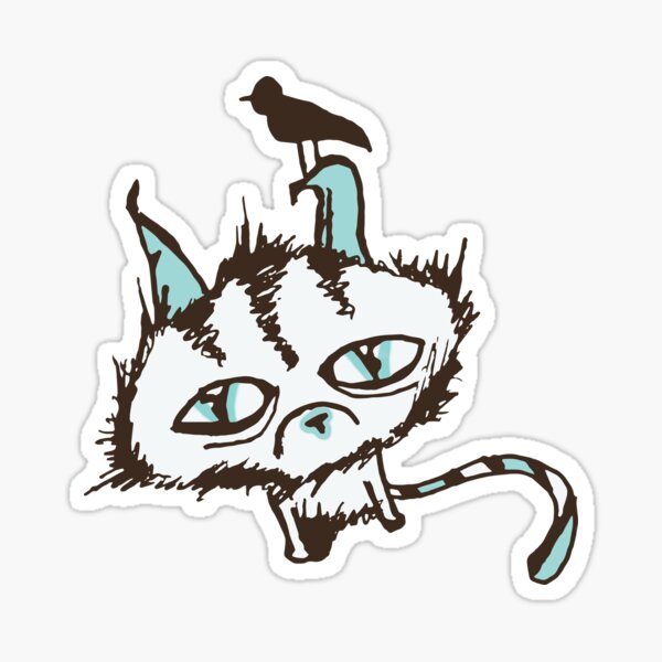Teal Sky Kitty Sticker