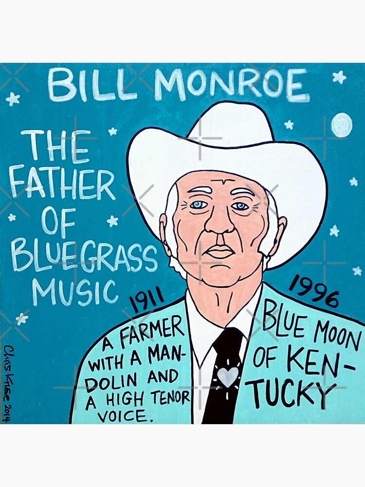 Bill Monroe Bluegrass Pop Folk Art by krusefolkart