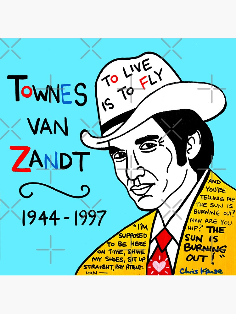 Townes van Zandt Pop Folk Art by krusefolkart