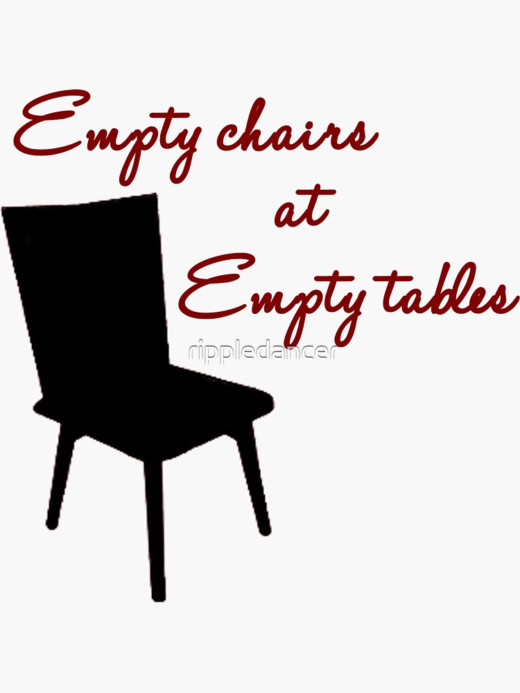 "Empty Chairs" Sticker for Sale by rippledancer Redbubble