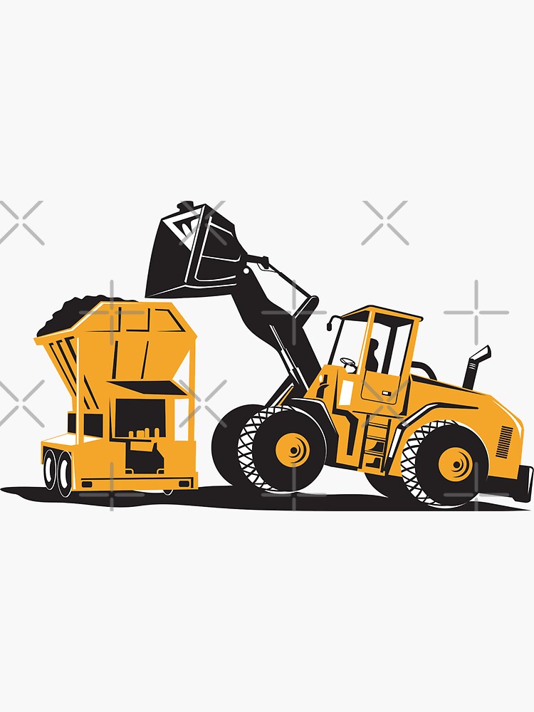 front-end-loader-digger-excavator-retro-sticker-for-sale-by