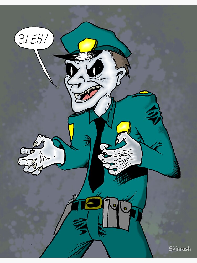 Thumbnail 3 of 3, Sticker, Vampire cop designed and sold by Skinrash.