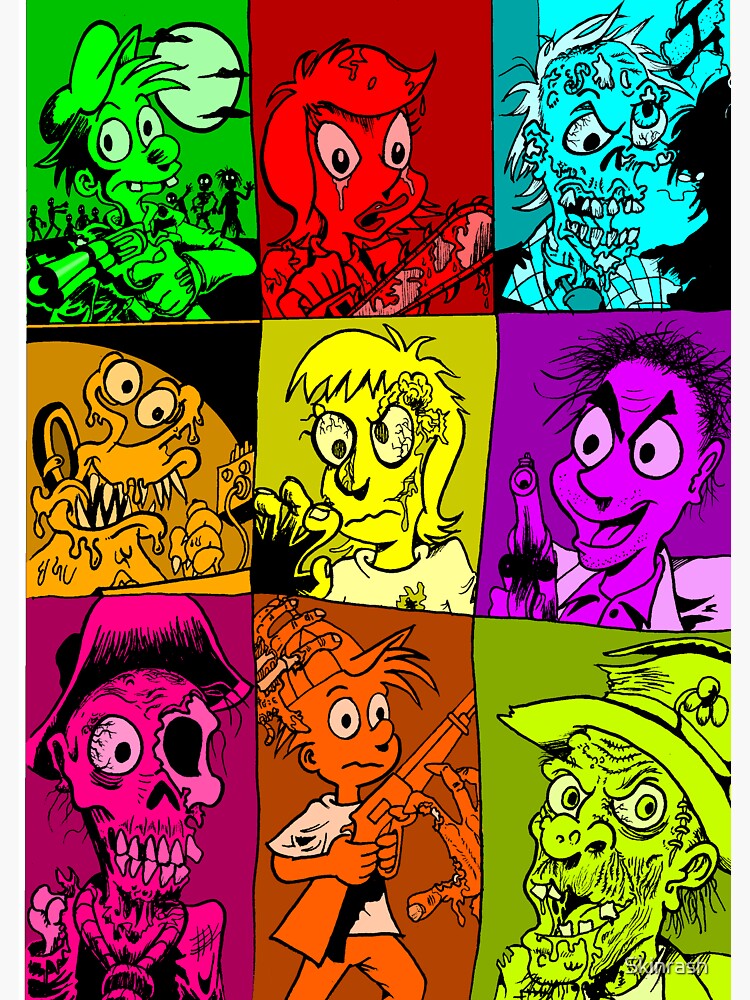 Thumbnail 3 of 3, Sticker, Terror Of The Undead designed and sold by Skinrash.