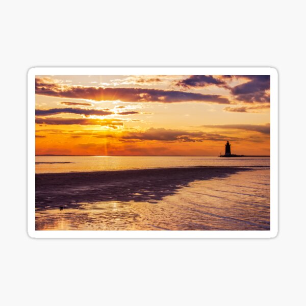 Cape Henlopen at Sunset Coastal / Beach / Nautical Landscape Photograph Sticker