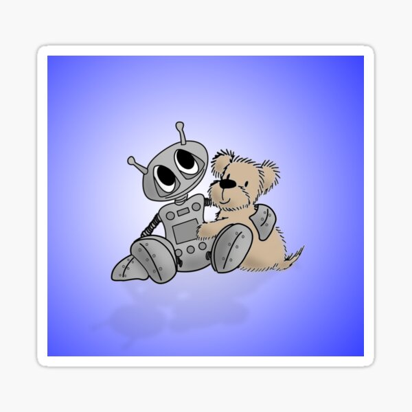 Item preview, Robot's Best Friend - Blue Background designed and sold by SootyB.