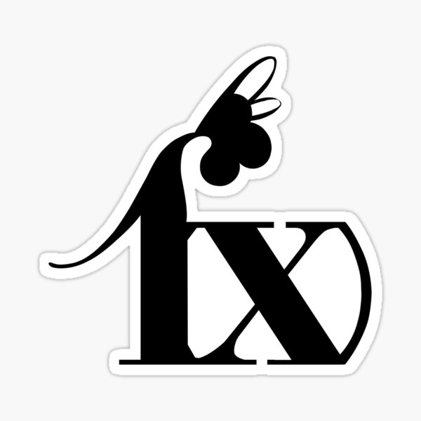 f(x) - Black Logo Sticker for Sale by madiamondring