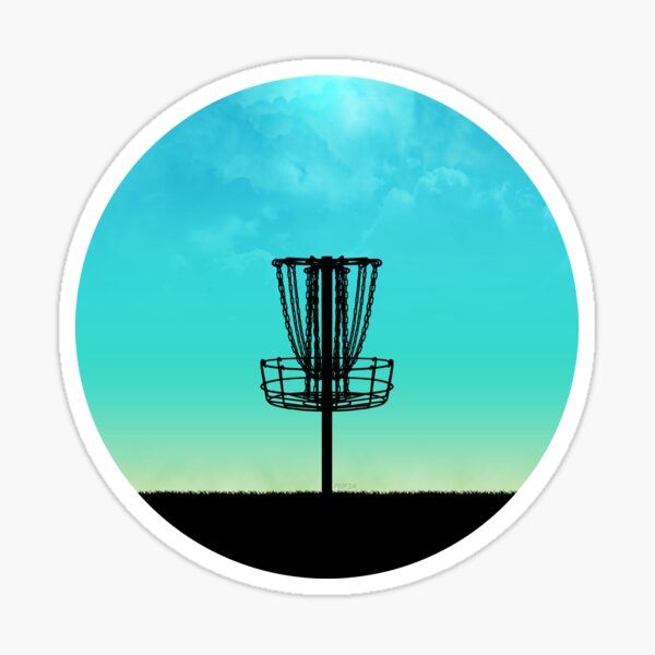 Disc Golf Basket Silhouette Sticker
