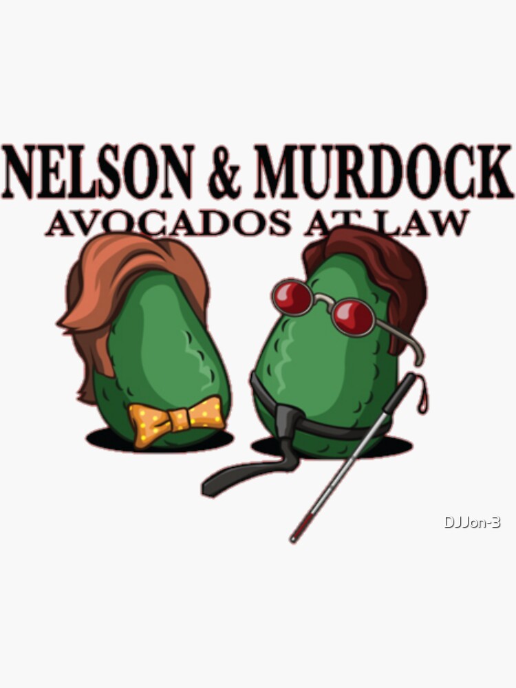 "Nelson & Murdock Avocados at Law" Sticker for Sale by DJJon3 Redbubble