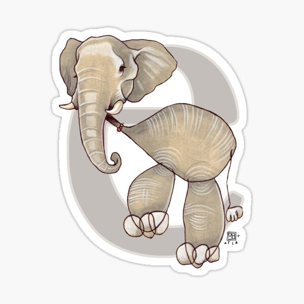 E is for ELEPHANT Sticker
