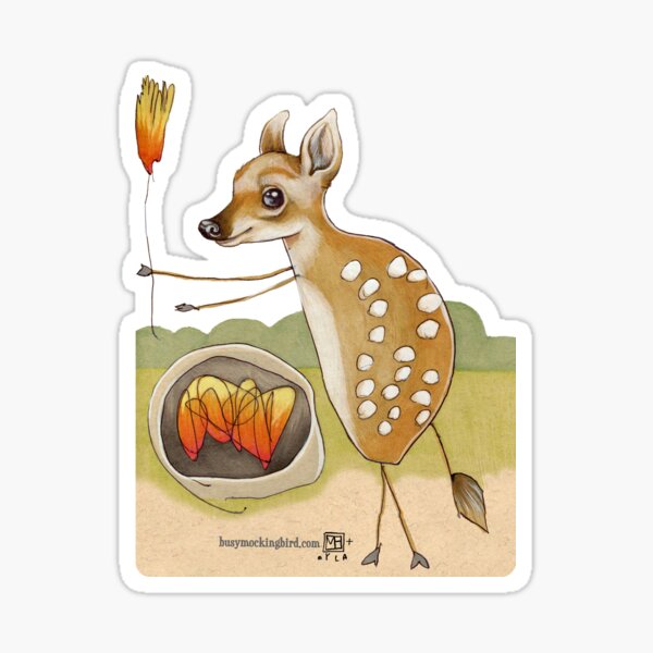 Camping Deer Sticker