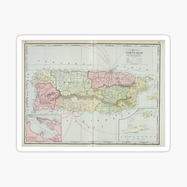 Item preview, Vintage Map of Puerto Rico (1901) designed and sold by BravuraMedia.