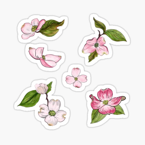 Item preview, Dogwood Flower Sticker Set designed and sold by Regan Crowley.