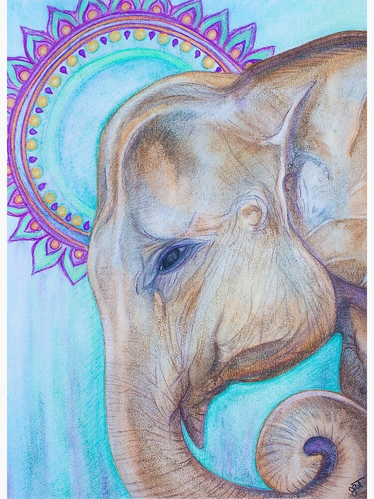 oil pastel elephant drawing