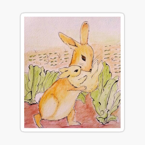 Item preview, Hungry bunnies among the lettuce designed and sold by RoseJameson.